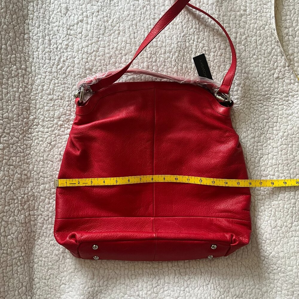 Red Leather B. Makowsky Handbag